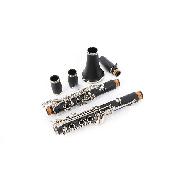 Avanzato Nuovo clarinetto a chiave Buon materiale e suono 17 tasti Strumenti musicali in legno di ebano o bachelite con custodia Bocchino
