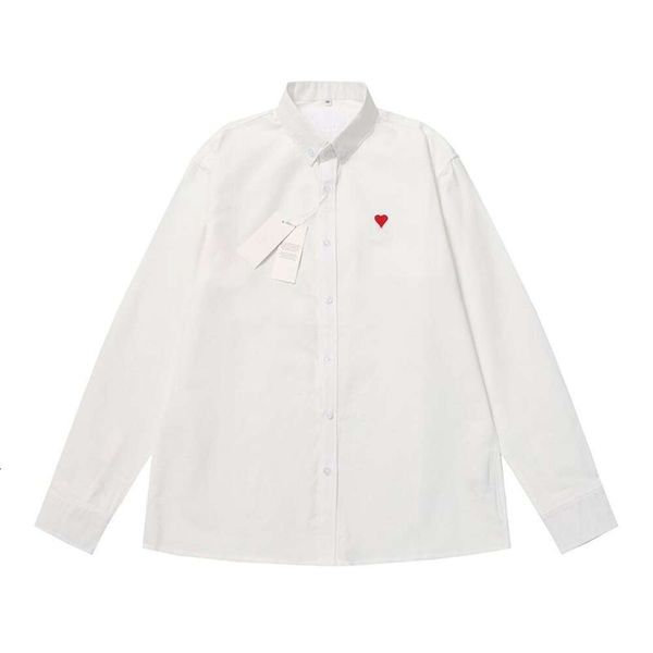 Moda Men Shirt Designer camisa masculina feminino clássico letras de amor bordado com manga longa casual casual simples lapigan casaco de lapela