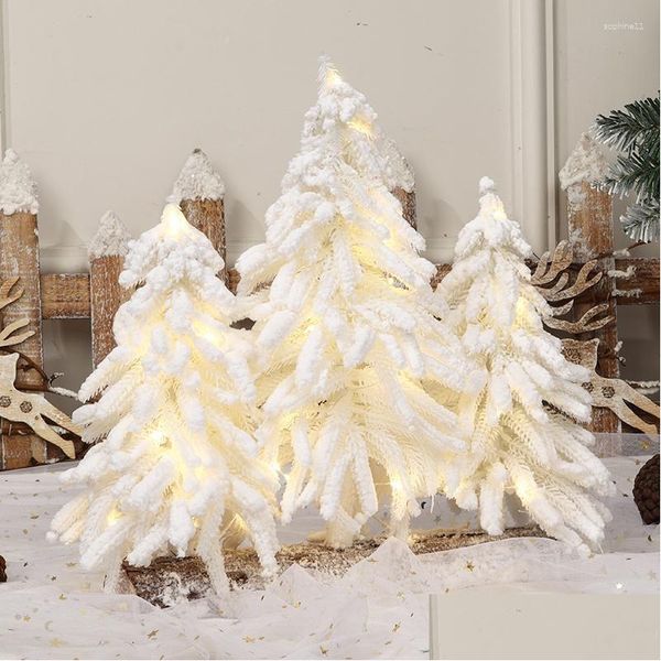 Flores decorativas grinaldas flores decorativas artificial árvore de natal pinho branco nórdico reunindo 2023 ano decoração desktop vento dhpox