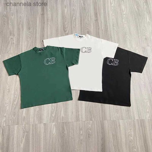 Homens camisetas 23SS Alta Qualidade 1/1 Cole Buxton Bordado Camiseta Homens Mulheres Top Versão Preto Branco Verde T-shirt Casual CB Tee T240202