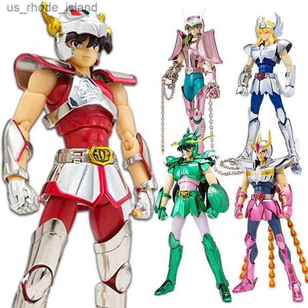 Action Figures giocattolo 19CM Figura anime Phoenix Ikki Hyoga Seiya Shiryu Armatura in piedi Modello Giocattoli per bambini Scatola in PVC Collezione desktop Decorazione