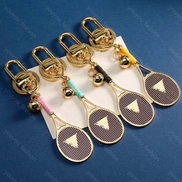 Tasarımcı Anahtar Zinciri Moda Tenis Raket Anahtarları Lüks Altın Top Kolye Anahtar Ke Takı Mücevher Hediyeleri Anahtar Araba Sevgili Çantası için Kraylar 4 Renk Aksesuarları Sıcak -3