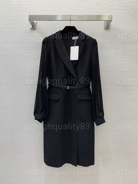 Schwarze Kleider für Damen, Designer-Kleid, elegantes Temperament, Party, langärmelig, schmale Passform, Hüftwickelrock, modisches Damenkleid, große Größe, Designer-Damenbekleidung