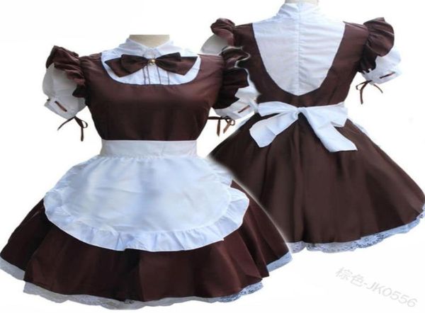 Abiti casual Cute Maid Costume Cosplay Lolita Dress Maniche corte Colore bloccato Cameriera Grembiule Outfit Halloween Per ragazze Plu6142718