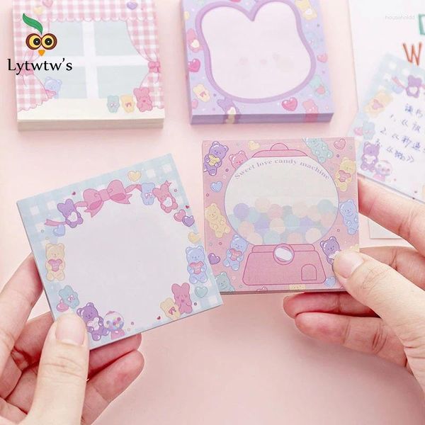 Pcs Adesivo Notebook Adesivo Bonito Kawaii Doces Notas Pegajosas Bloco de Notas Bloco de Notas Material Escolar Escritório Papelaria Post Coelho Urso