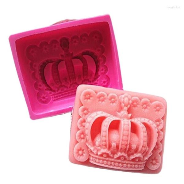 Moldes de cozimento Imperial Crown Soap Mold Silicone Handmade Shaped Fondant Chocolate Bolo Decoração Ferramenta H526