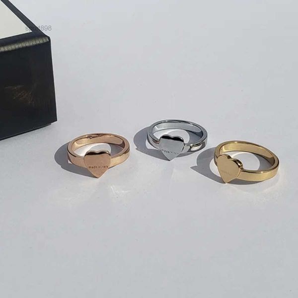 Hergestellt in Italien. Original-Markenring mit graviertem G-Herz, 18 Karat Gold, Silber, Rose, Titanstahl, Buchstabenringe, Damen, Herren, Designer, Liebhaber, Hochzeit, Schmuck, Dame, Geschenke, s TA9R