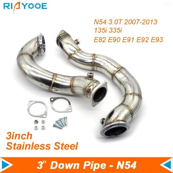 Auto 3 ''N54 Downpipe Tubo Di Scarico Adatto Per BMW 135i 335Xi E82 E90 E91 E92 E93 3.0T 07-13 Turbo Down Tubi In Acciaio Inox