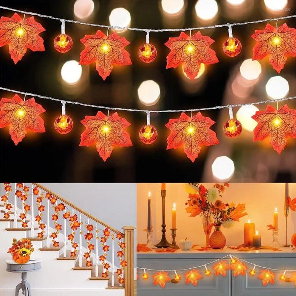 Saiten 3m/5m/10m Thanksgiving Lichter Herbst Ahorn Blätter String LED Herbst Home Party Urlaub Halloween Dekoration USB