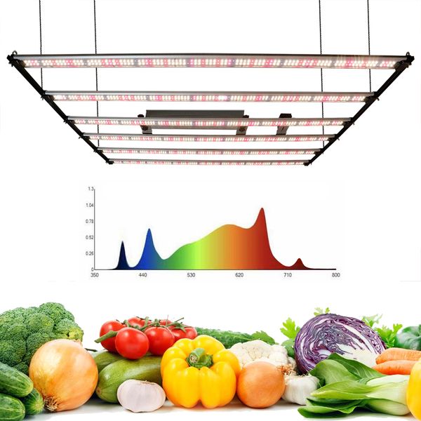 Luce a LED a LED a LED Full Grow Bar pieghevole Professional Greenhouse Grow Lampada 650W/800W/1000W/1200W per scatola di crescita interna