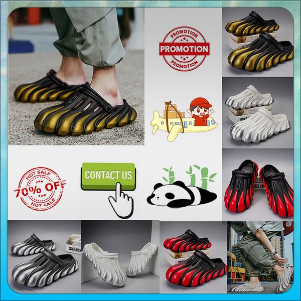 Designer Casual Pack Hausschuhe Sommer Sliders Männer Frauen Graffiti Bone White Slides Sandalen Rutschfester, verschleißfester Memory-Slip mit weichem, dickem Kissen