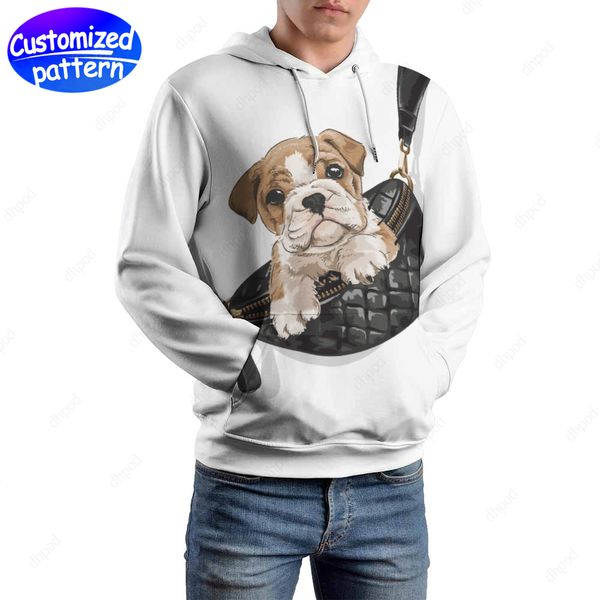 Designer Uomo Felpe con cappuccio Felpe cane bianco hip-hop rock Cappellini con motivi personalizzati casual Athleisure sport all'aperto con cappuccio all'ingrosso Abbigliamento uomo taglia grande s-5xl