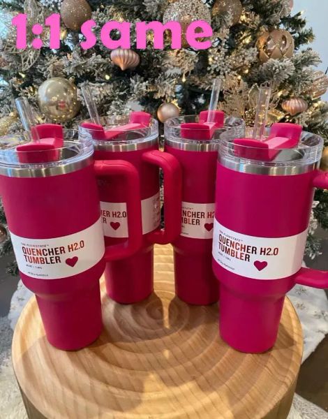 Cosmo Pink Target Red Tumblers Parade Flamingo Cups H2.0 Tazza da 40 once Bottiglie d'acqua per caffè con X Copia Con LOGO 40 once Regalo di San Valentino 0202