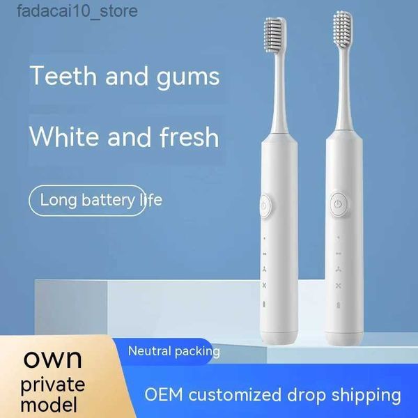 Escova de dentes elétrica escova de dentes masculino e feminino adulto recarregável onda sonora bateria escova de dentes automática cabelo macio à prova dwaterproof água elétrica q240202