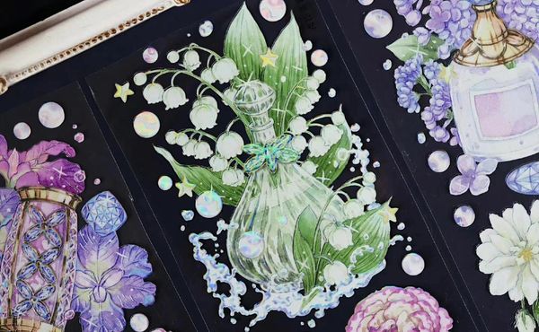 Geschenkpapier „The Momories Of Lily Valley Tulip“ Washi-PET-Klebeband für Kartengestaltung, DIY, Scrapbooking, dekorativer Aufkleber