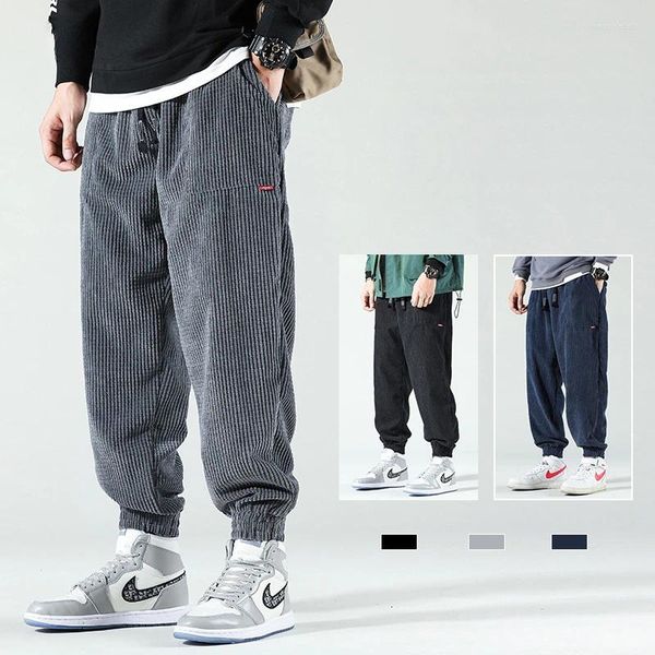 Männer Hosen Mann 2024 Herbst Winter Cord Jogginghose Männer Baggy Jogger Mode Streetwear Casual Fleece Harem Plus Größe 5XL