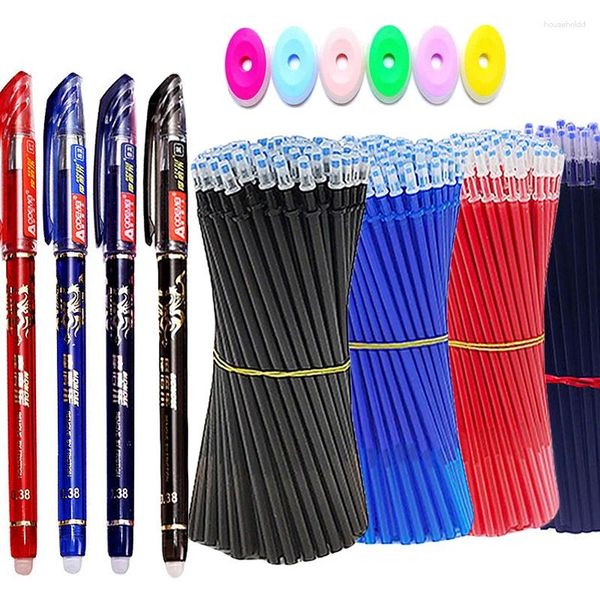 Set di penne gel cancellabili da 0,5 mm, ricarica di inchiostro blu/nero Kawaii per la scrittura di studenti dell'ufficio, materiale scolastico, cancelleria