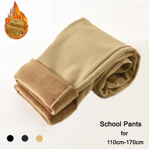 Pantaloni 8 10 anni Ragazzi Pantaloni caldi per la scuola Inverno Adolescente Velluto kaki Uniforme Elastico in vita Vestiti per ragazze