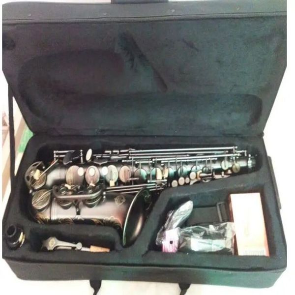 Profissional de melhor qualidade saxofone alto e-flat preto sax alto bocal ligadura reed pescoço instrumento musical