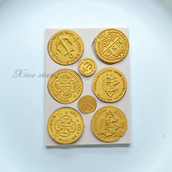 Moldes de cozimento 3d pirata golds moldes de silicone ferramentas de cozinha diy bolo pastelaria fondant sobremesa chocolate rendas decoração suprimentos