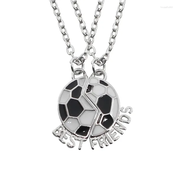 Collane con ciondolo 2 pezzi Collana AMICI alla moda Calcio Amicizia Due parti Splicing Smalto Calcio Donna Uomo Regalo