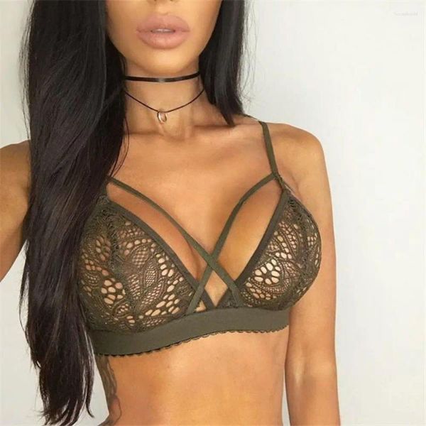 Reggiseni Primavera Estate Donna Sexy Lingerie floreale Reggiseno di pizzo Triangolo Bralette Push Up per Soutien Gorge Sujetador Sutia Sutyen 9