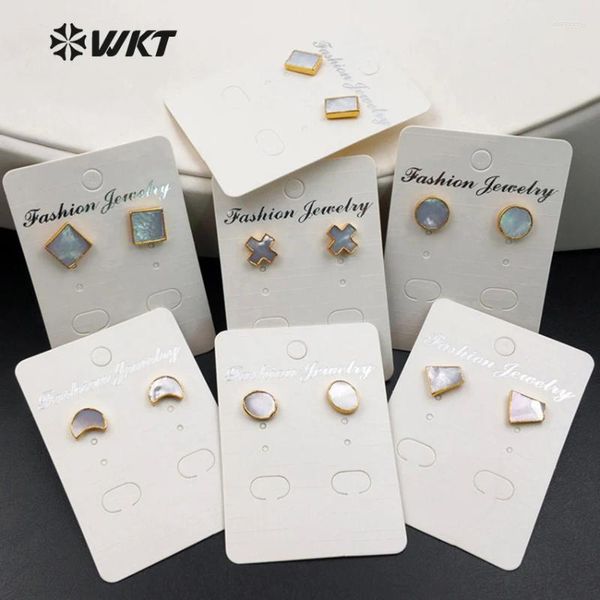 Orecchini a bottone WT-E331 Fascino multi stile dal design unico per perle d'acqua dolce naturali all'ingrosso per gioielli estivi da donna