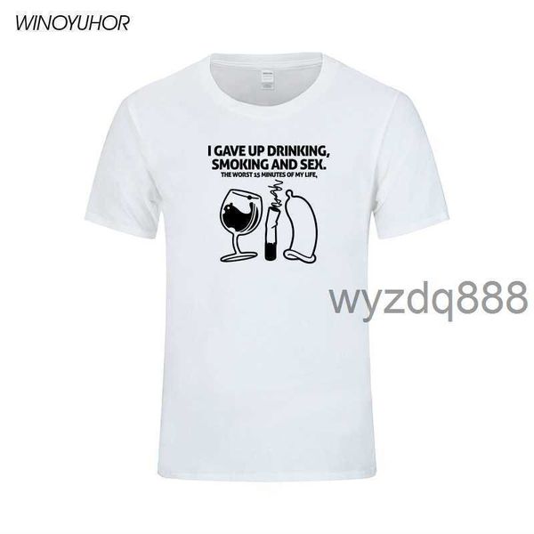 Забавная футболка «Я бросаю пить, курить и заниматься сексом», мужская летняя футболка с коротким рукавом, хлопковая футболка с юмором и шуткой Camisetas 210629 USCI