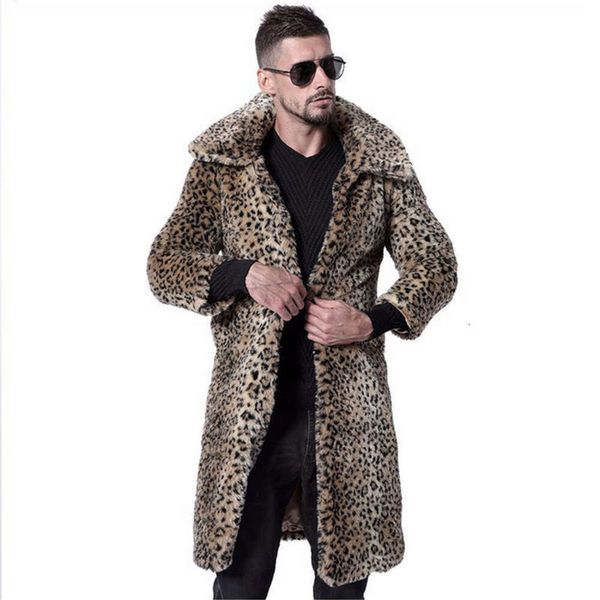 Designer outono/inverno masculino longo casaco de pele vison pescoço quadrado solto grande moda camisola mqnd
