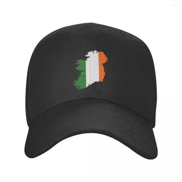 Top Caps Punk Unisex İrlanda Bayrak Haritası Beyzbol Kapağı Yetişkin İrlandalı Vatansever Ayarlanabilir Baba Şapka Kadın Erkekler Hip Hop Güneş Şapkaları
