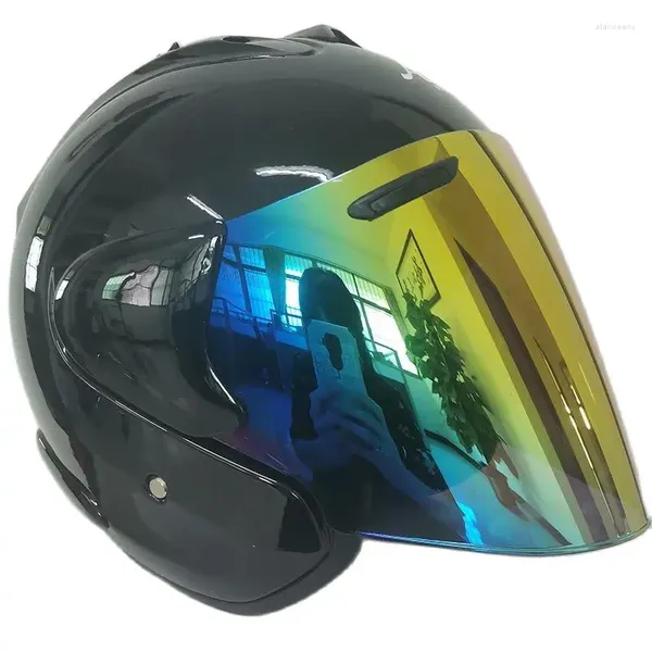 Caschi da moto Casco nero puro Casco aperto Half Top Materiale ABS Uomo e donna Stagione estiva Approvato ECE