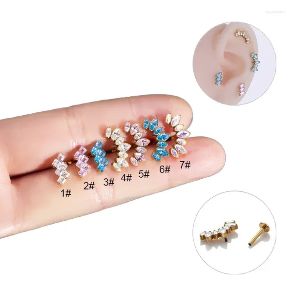 Orecchini con perno 1 pezzo G23 titanio acciaio inossidabile 1.2 8mm piercing borchie piatte orecchino a labbro per le donne 2024 colore Zicon polsini dell'orecchio