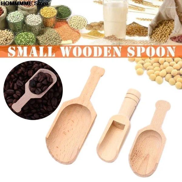 Cucchiai 1PC Mini palette di legno Cucchiaio di sale da bagno Caramelle Farina Utensili da cucina 3 stili