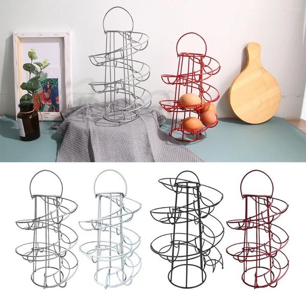 Contenitori per cucina 24 uova Modern Egg Skelter Holder Roller Wire Rack Dispenser Keeper Stand Piano di lavoro Controsoffitto Salvaspazio