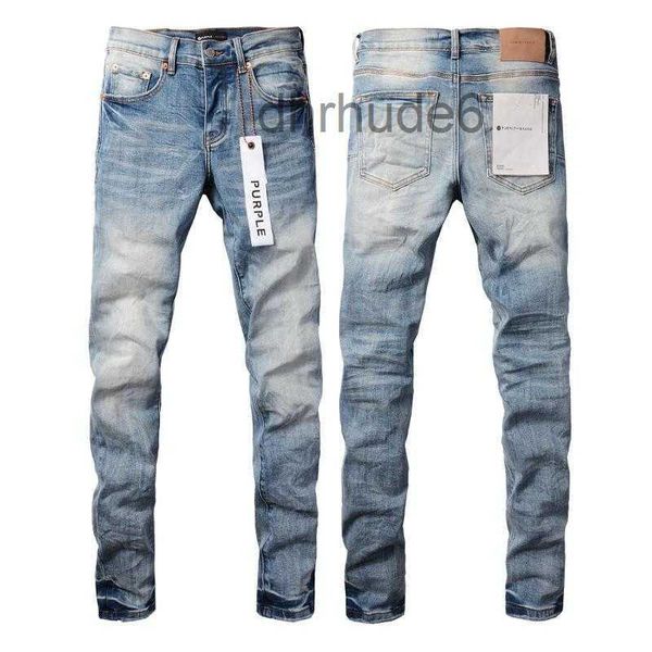 Calças de brim dos homens marca luxo roxo homem preto alta rua pintura graffiti padrão danificado rasgado calças magras calças jeans a2 2bv7