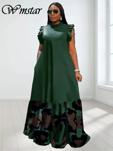 Wmstar платья больших размеров для женщин, летняя одежда в стиле пэчворк, элегантное длинное модное платье макси, оптовая продажа, падение 240131