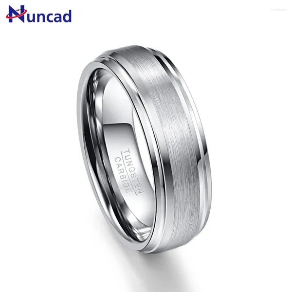 Eheringe Nuncad Mode Einfache Herren 7mm Wolframcarbid Ring Matte Finish Verlobungsband Größe 6 bis 14 T022R
