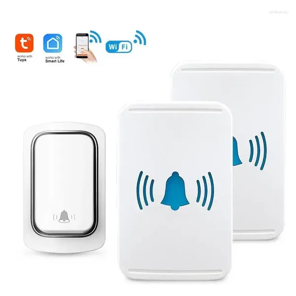 Campanelli Tuya Campanello intelligente Wifi Anello senza fili Campanello Pulsante autoalimentato Campanelli impermeabili Controllo della vita Set campanello per porta Aleax