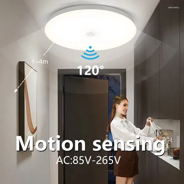 Luzes de teto LED Lâmpada PIR Sensor de movimento 220V 110V 9W 13W 18W 24W 36W Quente Branco Frio Mordern para corredores de foyer