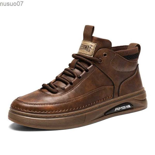 Botas retro moda masculina sapatos de couro genuíno de alta qualidade sapatos de alta qualidade dos homens botas curtas de negócios preto botas de montanhismo