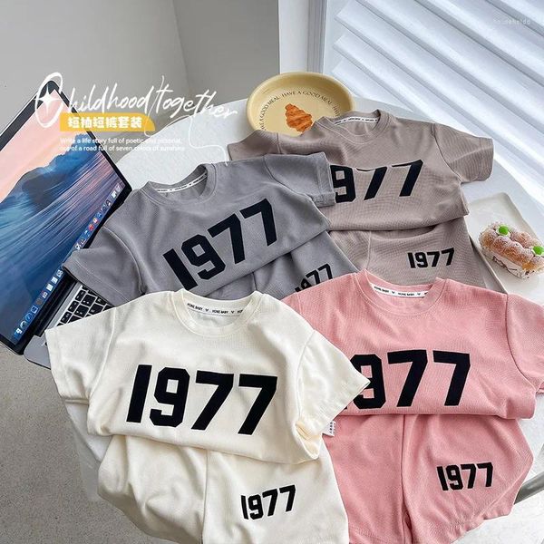 Kleidungssets 1 2 3 4 Jahre Sport Trendy Zweiteilige Babys Drucken Kurzarm Shorts Jungen Kind Druck Baumwolle Dünne Weiche T-shirt Mädchen