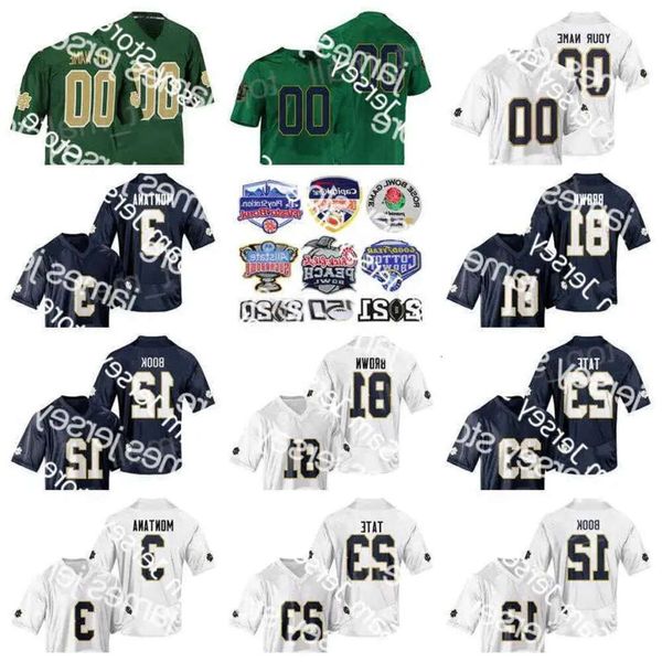 NCAA 24 Football Notre Dame Fighting Irish College Jersey 12 Ian Book 3 Joe Montana 6 Jerome Bettis 81 Tim Brown 81 Alan Seite 23 Golden T High 2