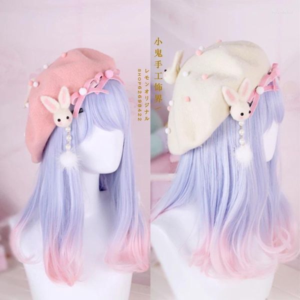 Articoli per feste Ragazze morbide Biscotti dolci Cappello Berretto di lana Pittore Primavera Autunno Cartella laterale Forcina Accessori per capelli Lolita