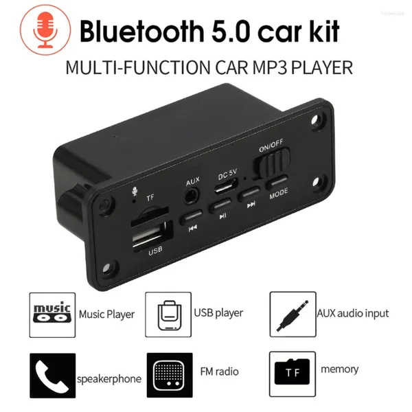 Scheda di decodifica lettore MP3 Bluetooth 5.0 2 X 3W Altoparlante Modulo radio FM per auto 5V TF USB Audio AUX per vivavoce