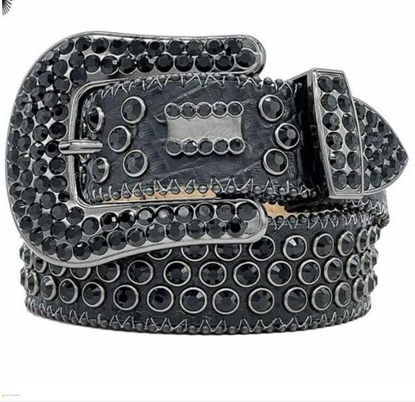 Cintura di design di lusso Simon Belts per uomo donna Nero su nero Blu bianco Cintura con diamanti lucidi multicolore con strass scintillanti come regalo all'ingrosso