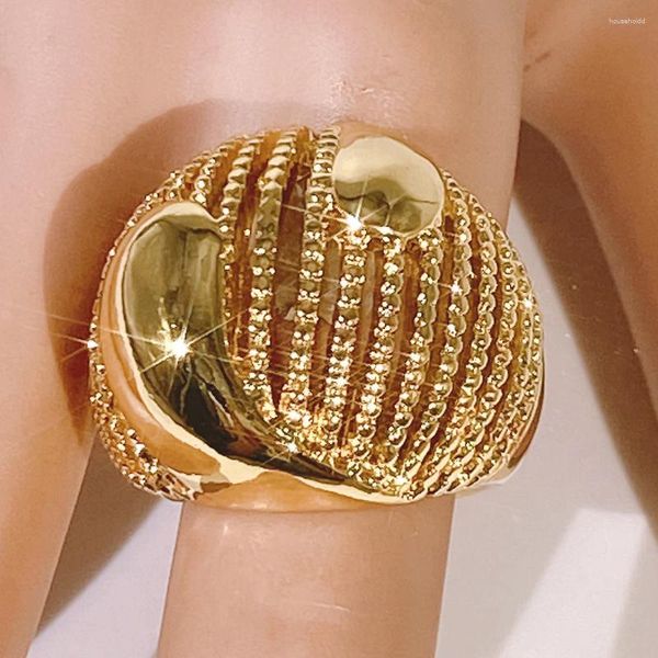 Cluster-Ringe für Damen, vergoldeter Ring, luxuriöse Party-Accessoires, Geschenke, afrikanischer Braut- und Hochzeitsschmuck, 2024 geschätzt