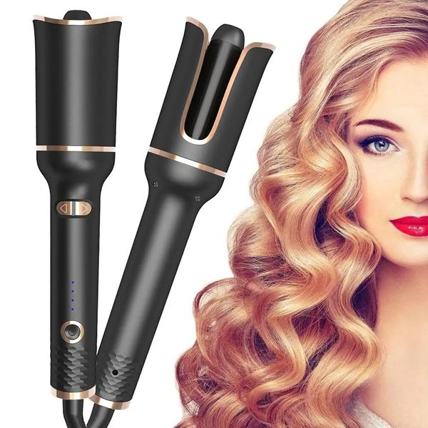 Modelador de cabelo automático modelador de cabelo automático ferro de ondulação de cerâmica rotativa modelador de ar rotação wand styler máquina de ondulação modelador de cabelo mágico 240118