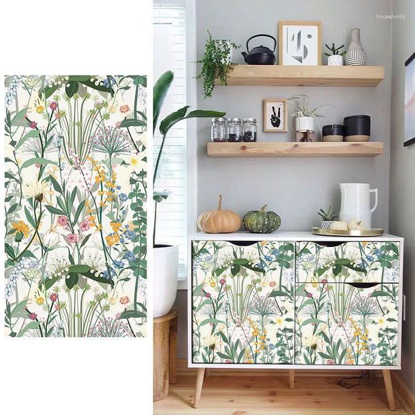 Papéis de parede Casca floral e vara papel de parede folhas contato papel decorativo flor fresca auto-adesivo rolo de vinil para decoração de parede