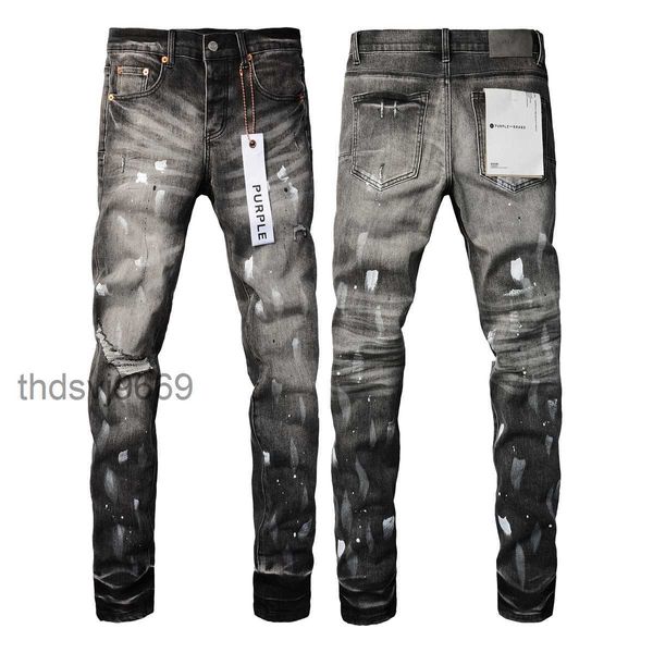 Designer Amirssstyle Am Smoke Grey Worn Out Hole Brushed Wax Wash Jeans Herbst/Winter High Street Fashion Marke für Männer und Frauen NZC2