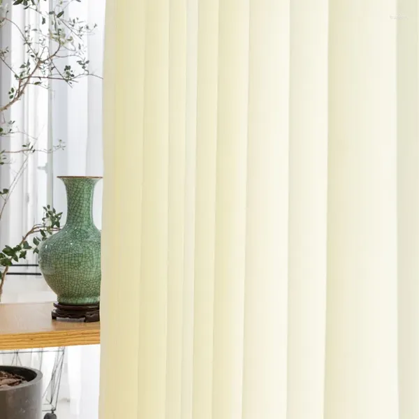 Vorhang, modern, schlicht, Chiffon, weißer Tüll, durchsichtige Vorhänge für Wohnzimmer, Schlafzimmer, Esszimmer, Fenster, Dekor, luxuriös, Verdunkelung, modisch, individuelle Größe